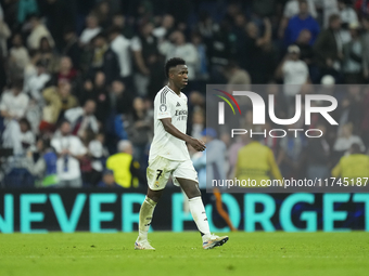 Vinicius Junior left winger of Real Madrid and Brazil after lossing the UEFA Champions League 2024/25 League Phase MD4 match between Real Ma...