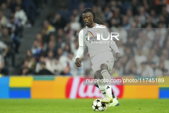 Eduardo Camavinga central midfield of Real Madrid and France during the UEFA Champions League 2024/25 League Phase MD4 match between Real Ma...