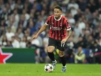 Noah Okafor left Winger of AC Milan and Switzerland during the UEFA Champions League 2024/25 League Phase MD4 match between Real Madrid C.F....