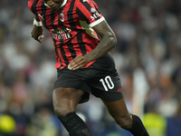 Rafael Leao left winger of AC Milan and Portugal during the UEFA Champions League 2024/25 League Phase MD4 match between Real Madrid C.F. an...