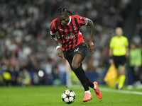 Rafael Leao left winger of AC Milan and Portugal during the UEFA Champions League 2024/25 League Phase MD4 match between Real Madrid C.F. an...