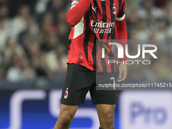 Alvaro Morata centre-forward of AC Milan and Spain protest to referee during the UEFA Champions League 2024/25 League Phase MD4 match betwee...