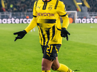 Donyell Malen of Borussia Dortmund celebrates his goal during the UEFA Champions League 2024/25 League Phase MD4 soccer match between Boruss...