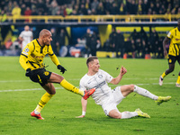 Donyell Malen of Borussia Dortmund scores his team's first goal during the UEFA Champions League 2024/25 League Phase MD4 soccer match betwe...