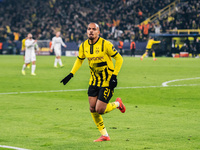 Donyell Malen of Borussia Dortmund celebrates his goal during the UEFA Champions League 2024/25 League Phase MD4 soccer match between Boruss...