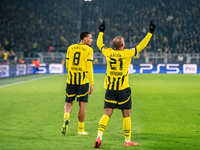 Donyell Malen of Borussia Dortmund celebrates his goal during the UEFA Champions League 2024/25 League Phase MD4 soccer match between Boruss...