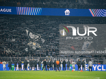 Players of SK Sturm Graz greet fans after the UEFA Champions League 2024/25 League Phase MD4 soccer match between Borussia Dortmund and SK S...