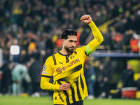 Emre Can of Borussia Dortmund greets fans after winning the UEFA Champions League 2024/25 League Phase MD4 soccer match between Borussia Dor...