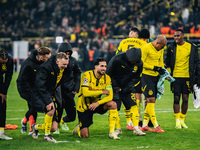 Emre Can of Borussia Dortmund celebrates with teammates after winning the UEFA Champions League 2024/25 League Phase MD4 soccer match betwee...