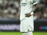 Vinicius Junior left winger of Real Madrid and Brazil before taking the penaltyduring the UEFA Champions League 2024/25 League Phase MD4 mat...