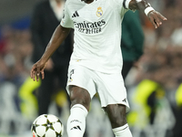 Vinicius Junior left winger of Real Madrid and Brazil does passed during the UEFA Champions League 2024/25 League Phase MD4 match between Re...