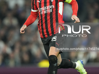 Theo Hernandez left-back of AC Milan and France during the UEFA Champions League 2024/25 League Phase MD4 match between Real Madrid C.F. and...