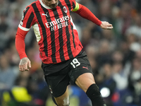 Theo Hernandez left-back of AC Milan and France during the UEFA Champions League 2024/25 League Phase MD4 match between Real Madrid C.F. and...