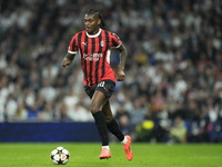 Rafael Leao left winger of AC Milan and Portugal during the UEFA Champions League 2024/25 League Phase MD4 match between Real Madrid C.F. an...