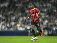 Rafael Leao left winger of AC Milan and Portugal during the UEFA Champions League 2024/25 League Phase MD4 match between Real Madrid C.F. an...