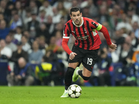 Theo Hernandez left-back of AC Milan and France during the UEFA Champions League 2024/25 League Phase MD4 match between Real Madrid C.F. and...