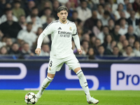 Federico Valverde central midfield of Real Madrid and Uruguay during the UEFA Champions League 2024/25 League Phase MD4 match between Real M...