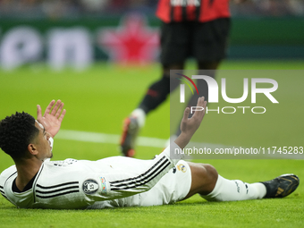 Jude Bellingham central midfield of Real Madrid and England protest to referre during the UEFA Champions League 2024/25 League Phase MD4 mat...