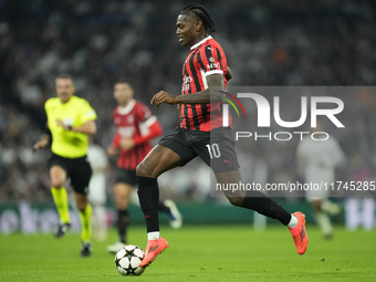 Rafael Leao left winger of AC Milan and Portugal during the UEFA Champions League 2024/25 League Phase MD4 match between Real Madrid C.F. an...