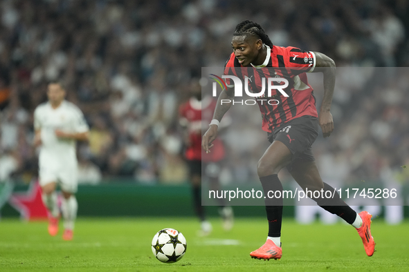 Rafael Leao left winger of AC Milan and Portugal during the UEFA Champions League 2024/25 League Phase MD4 match between Real Madrid C.F. an...