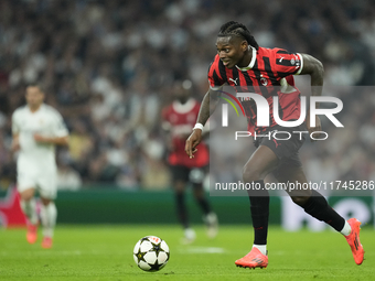 Rafael Leao left winger of AC Milan and Portugal during the UEFA Champions League 2024/25 League Phase MD4 match between Real Madrid C.F. an...