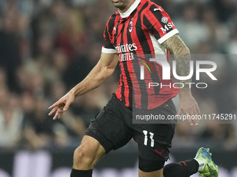 Christian Pulisic right winger of AC Milan and United States during the UEFA Champions League 2024/25 League Phase MD4 match between Real Ma...