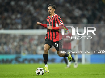 Tijjani Reijnders central midfield of AC Milan and Netherlands during the UEFA Champions League 2024/25 League Phase MD4 match between Real...