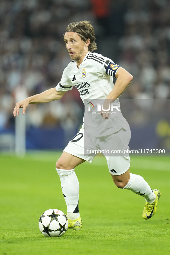 Luka Modric central midfield of Real Madrid and Croatia during the UEFA Champions League 2024/25 League Phase MD4 match between Real Madrid...