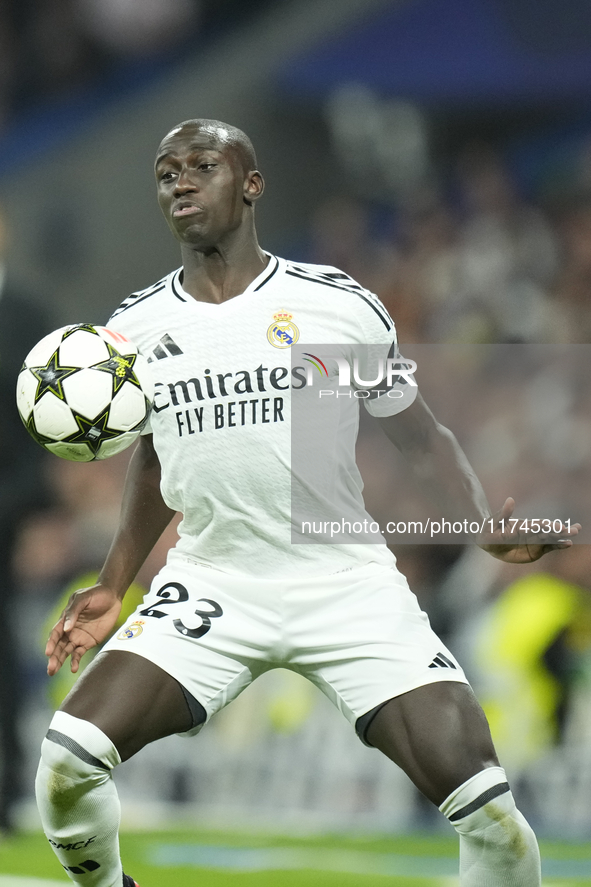 Ferland Mendy left-back of Real Madrid and France during the UEFA Champions League 2024/25 League Phase MD4 match between Real Madrid C.F. a...