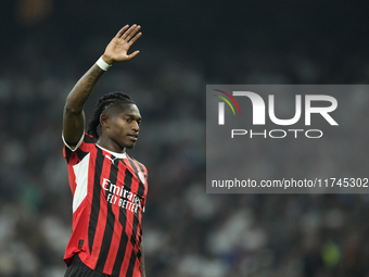 Rafael Leao left winger of AC Milan and Portugal during the UEFA Champions League 2024/25 League Phase MD4 match between Real Madrid C.F. an...