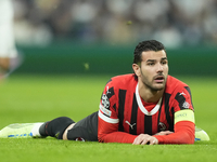 Theo Hernandez left-back of AC Milan and France during the UEFA Champions League 2024/25 League Phase MD4 match between Real Madrid C.F. and...