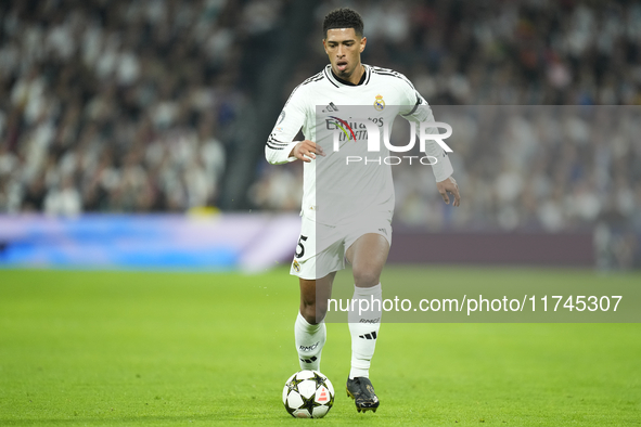 Jude Bellingham central midfield of Real Madrid and England during the UEFA Champions League 2024/25 League Phase MD4 match between Real Mad...