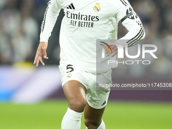 Jude Bellingham central midfield of Real Madrid and England during the UEFA Champions League 2024/25 League Phase MD4 match between Real Mad...