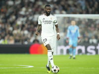 Antonio Rudiger centre-back of Real Madrid and Germany during the UEFA Champions League 2024/25 League Phase MD4 match between Real Madrid C...