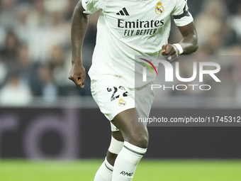 Antonio Rudiger centre-back of Real Madrid and Germany during the UEFA Champions League 2024/25 League Phase MD4 match between Real Madrid C...