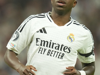 Vinicius Junior left winger of Real Madrid and Brazil during the UEFA Champions League 2024/25 League Phase MD4 match between Real Madrid C....