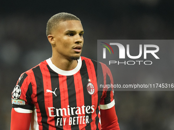 Malick Thiaw centre-back of AC Milan and Germany during the UEFA Champions League 2024/25 League Phase MD4 match between Real Madrid C.F. an...