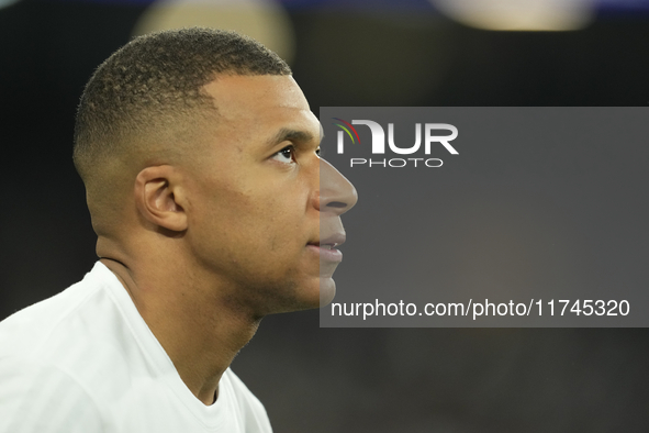 Kylian Mbappe centre-forward of Real Madrid and France during the UEFA Champions League 2024/25 League Phase MD4 match between Real Madrid C...