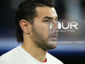 Theo Hernandez left-back of AC Milan and France during the UEFA Champions League 2024/25 League Phase MD4 match between Real Madrid C.F. and...