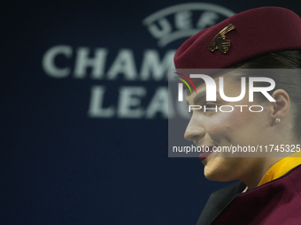 flight attendant of Qatar Airways prior the UEFA Champions League 2024/25 League Phase MD4 match between Real Madrid C.F. and AC Milan at Es...