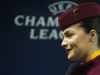 flight attendant of Qatar Airways prior the UEFA Champions League 2024/25 League Phase MD4 match between Real Madrid C.F. and AC Milan at Es...