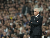 Carlo Ancelotti head coach of Real Madrid reacts during the UEFA Champions League 2024/25 League Phase MD4 match between Real Madrid C.F. an...