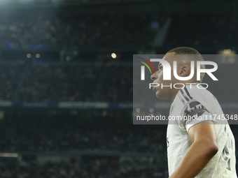 Kylian Mbappe centre-forward of Real Madrid and France during the UEFA Champions League 2024/25 League Phase MD4 match between Real Madrid C...