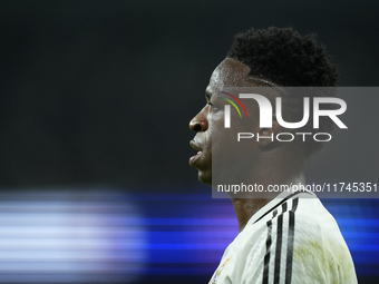 Vinicius Junior left winger of Real Madrid and Brazil during the UEFA Champions League 2024/25 League Phase MD4 match between Real Madrid C....