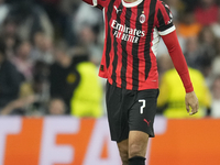 Alvaro Morata centre-forward of AC Milan and Spain celebrates after scoring his sides first goal during the UEFA Champions League 2024/25 Le...