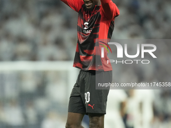 Tammy Abraham centre-forward of AC Milan and England during the warm-up before the UEFA Champions League 2024/25 League Phase MD4 match betw...