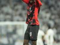 Tammy Abraham centre-forward of AC Milan and England during the warm-up before the UEFA Champions League 2024/25 League Phase MD4 match betw...