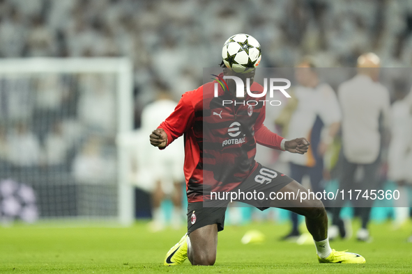 Tammy Abraham centre-forward of AC Milan and England during the warm-up before the UEFA Champions League 2024/25 League Phase MD4 match betw...