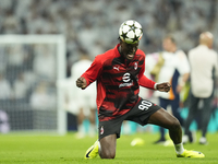 Tammy Abraham centre-forward of AC Milan and England during the warm-up before the UEFA Champions League 2024/25 League Phase MD4 match betw...