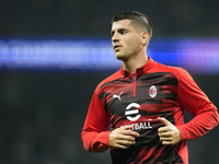 Alvaro Morata centre-forward of AC Milan and Spain during the warm-up before the UEFA Champions League 2024/25 League Phase MD4 match betwee...